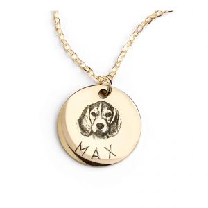 a gold color custom personalized pet necklace gifts