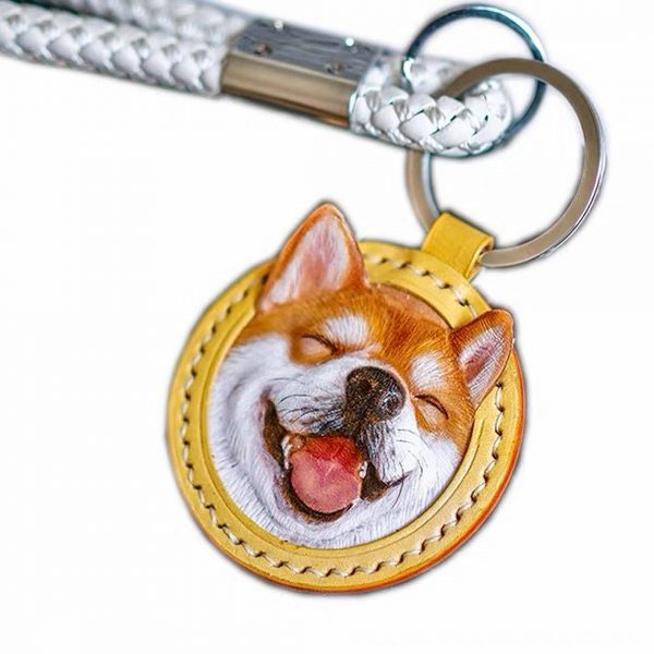 customized personalized pet memorial keychain smile husky
