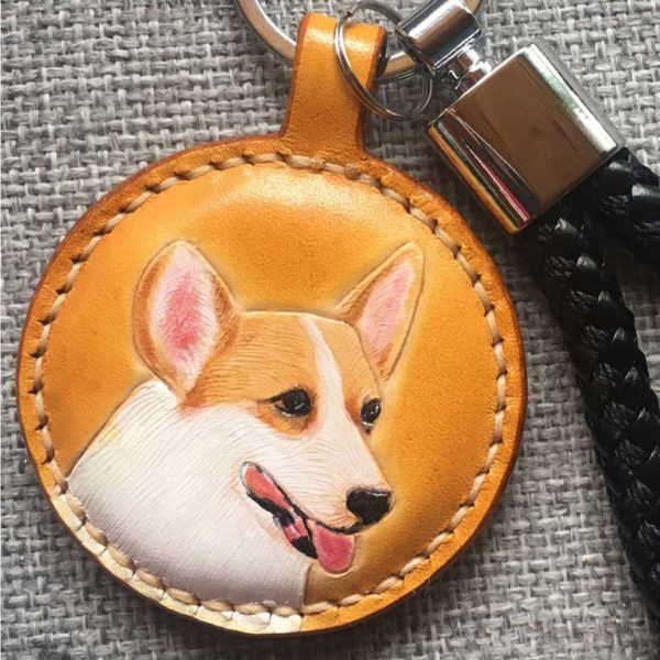 customized personalized pet memorial keychain orange