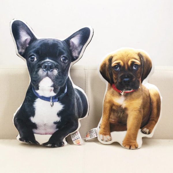 a black dog and a orange dog custom photo pillow