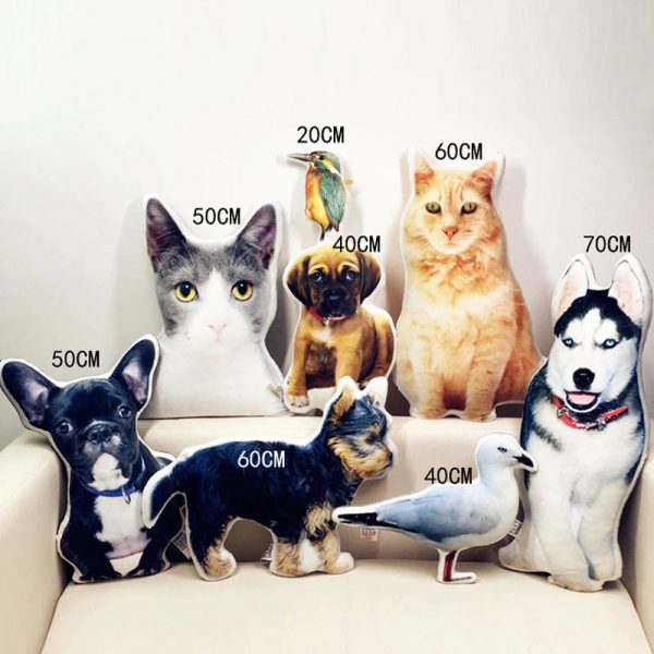 several dogs, cats, birds photo pillow with size