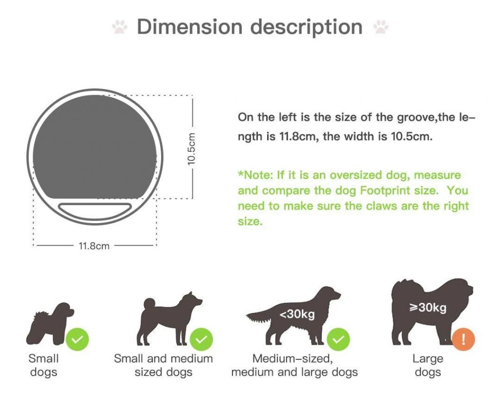 dimension description for paw print kit