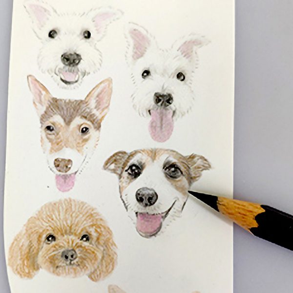 draft of hand painted pet photo earings