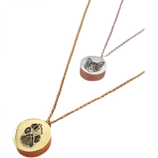 one gold and silver pet urns necklace